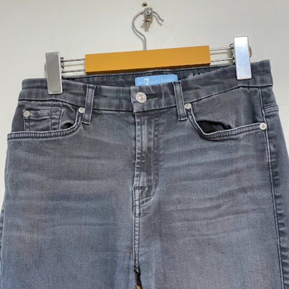 7 For All Mankind b(air) High Waist Washed Black Women's Skinny Jeans Size 27 - Picture 4 of 11